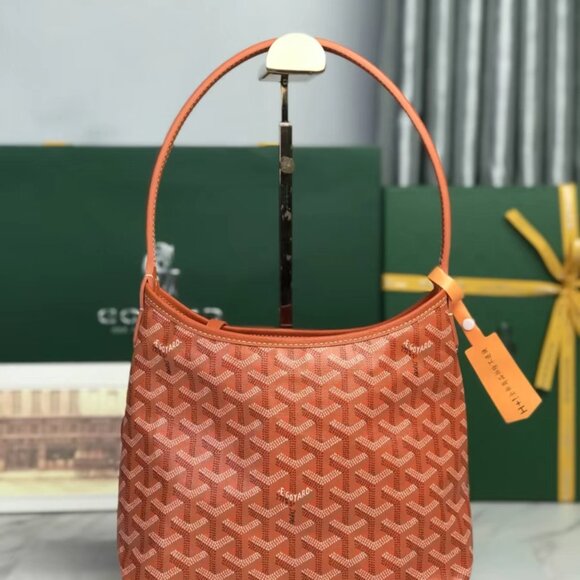 Goyard Orange Classic Pattern Mini Hobo Bag with Pocket - Picture 2 of 9